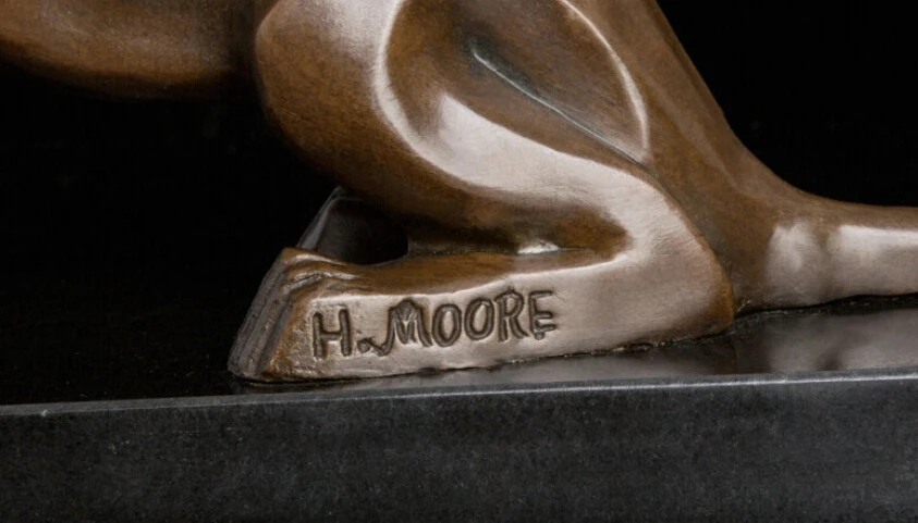 Скульптура в стиле АР-деко Jaguar Leopard абстрактная Бронзовая статуя животного