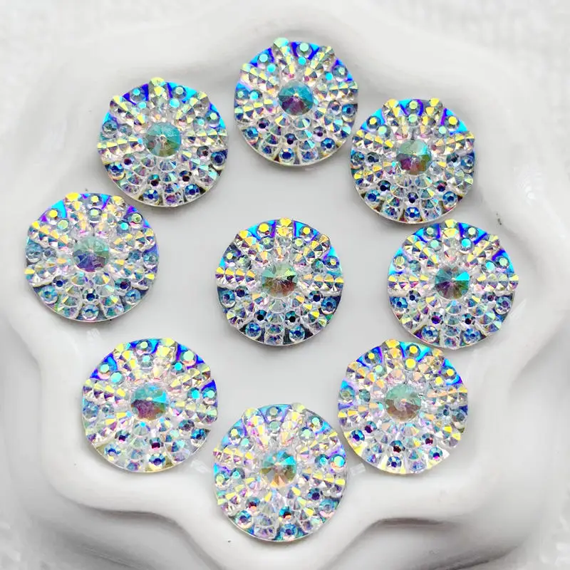 Круглые и капли воды и овальные ювелирные изделия Bling Crystal AB смолы Стразы Flatback Камень Кабошон DIY Свадебные украшения Одежда ремесла