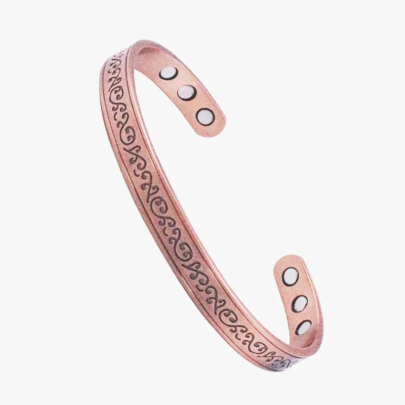 Магнитный медный браслет простой с принтом для мужчин и женщин магнитный