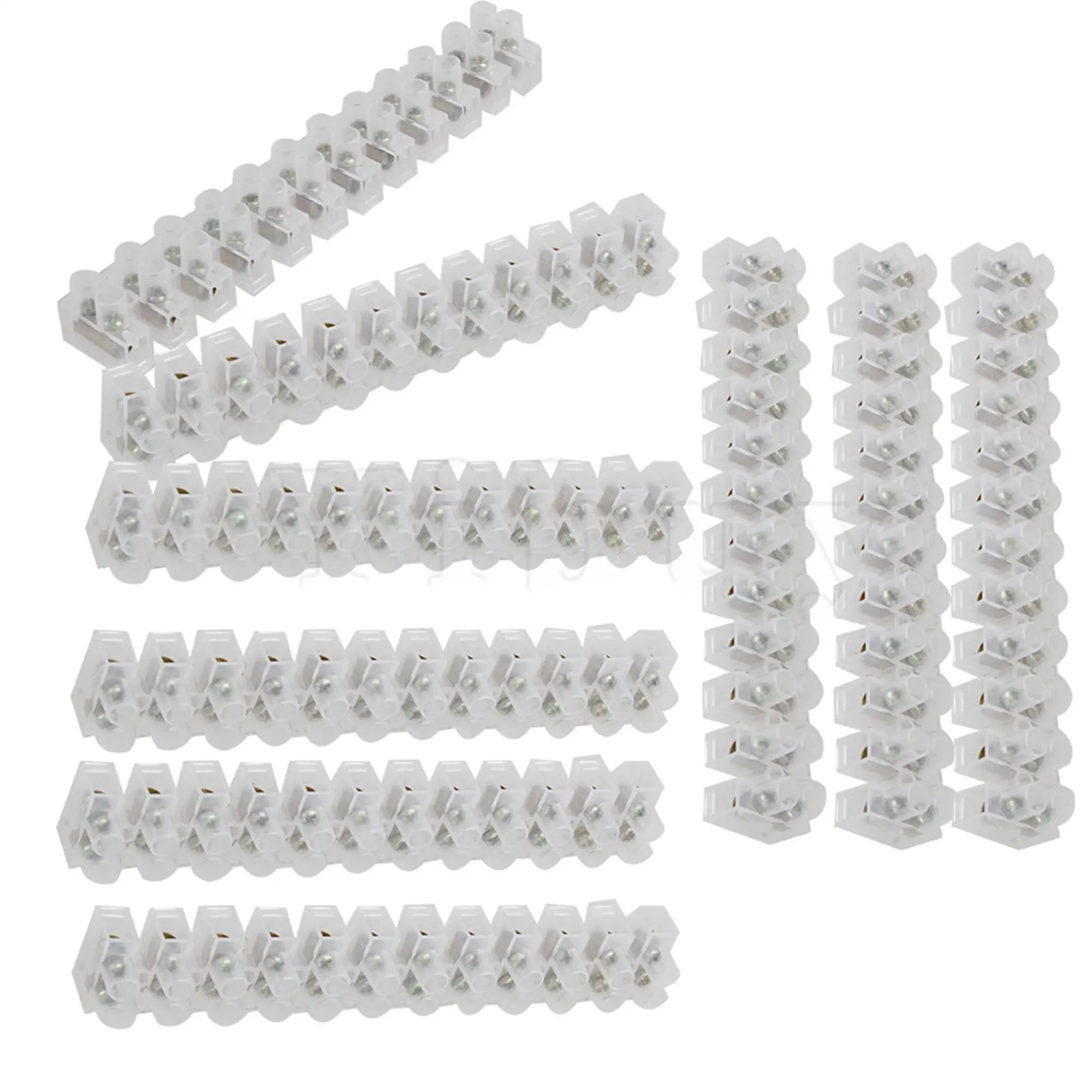 

10pcs Dual Row 12 Position Terminal Block Bar Electric Wire Cord Connector 10A