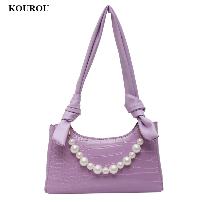 

Ladies mini pearl underarm bag female baguette bag summer simple frame single shoulder handbag female travel messenger bag