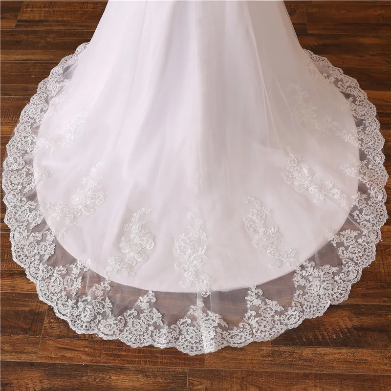 Женское свадебное платье с длинным рукавом кружевное аппликацией невесты по