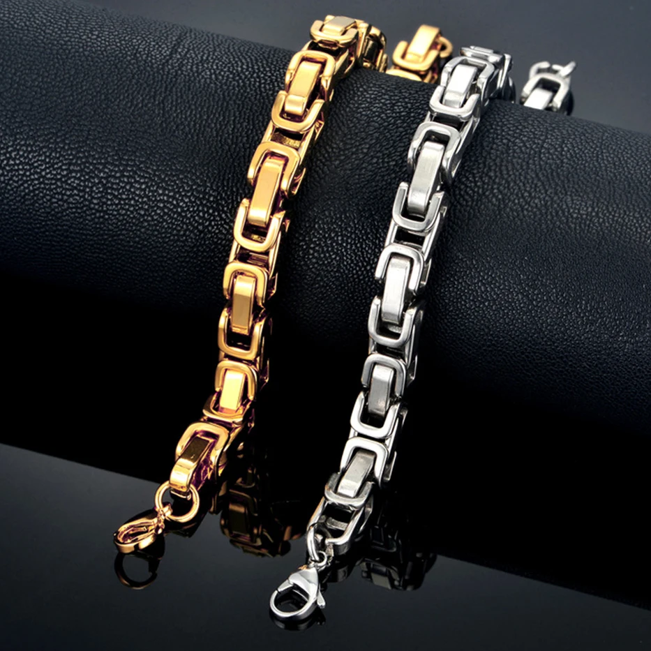 Браслет мужской из нержавеющей стали византийская цепочка 8 мм | Украшения и