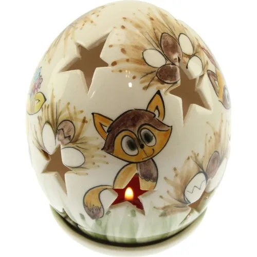 

Authentic China Cute Fox Egg Candle Holder