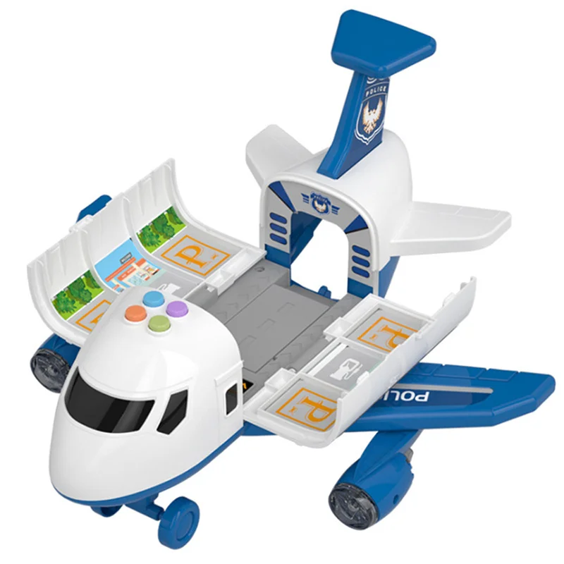 

Children's Airplane Model Toys Fall-Resistant Kids Inertia Plane Model Set With 4pcs Cars1pcs Cargo Planes 11 Ornaments