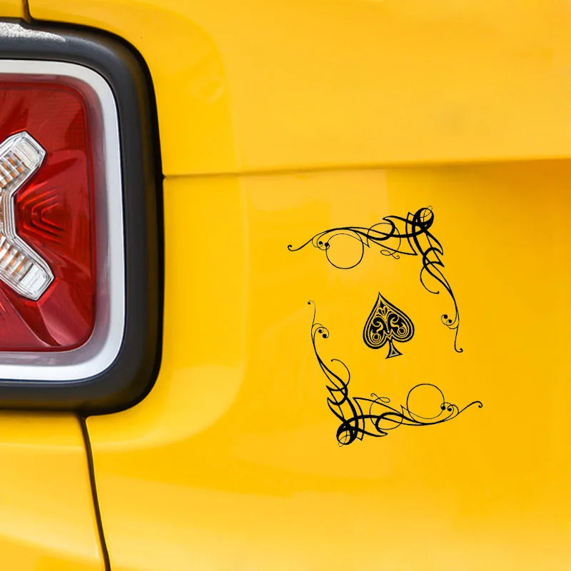 

Car Stickers Cute Car Stickers PVC Poker Gambling Coolest Graphics Mystery Flower Decoration 18.6cm*13.1cm