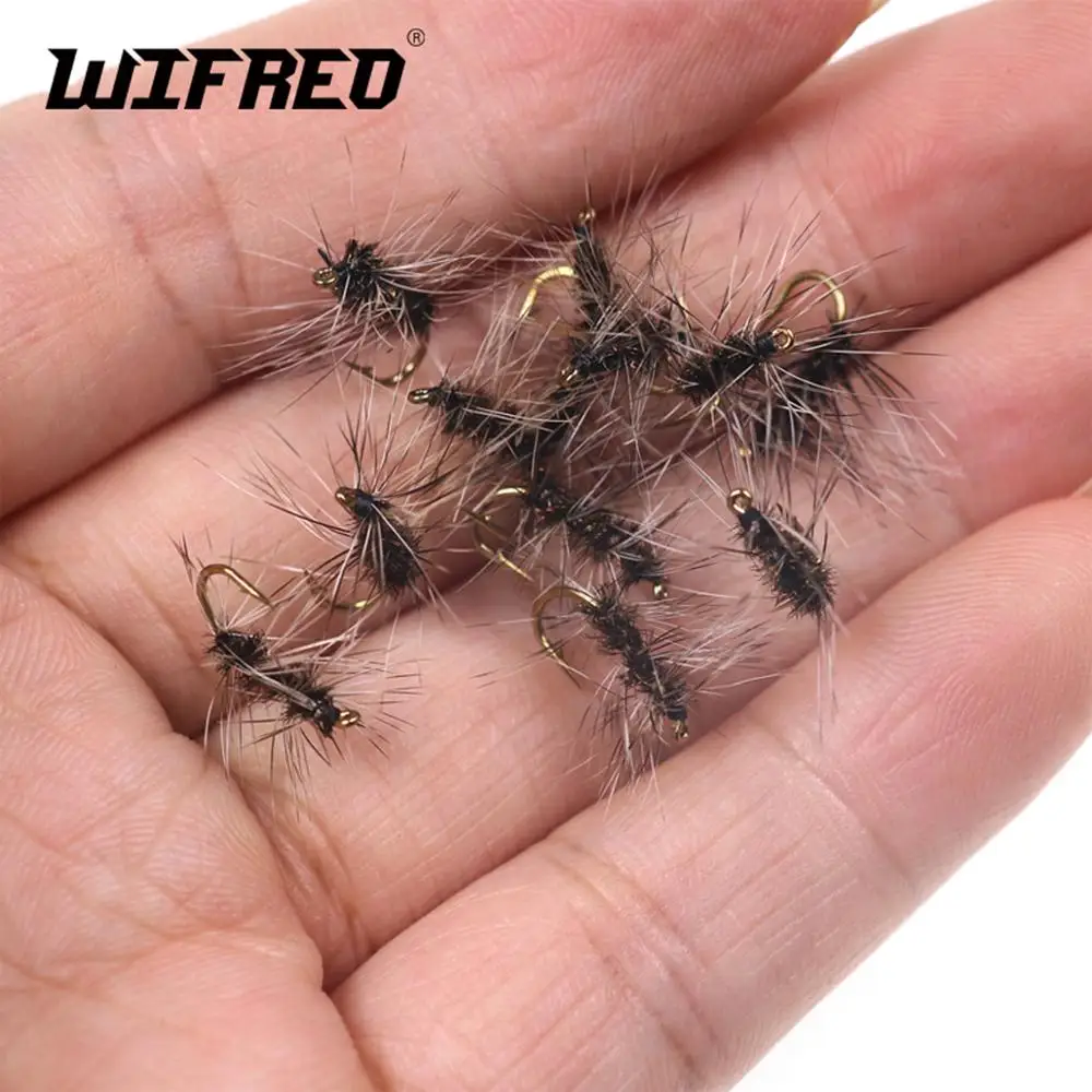 Wifreo 6PCS Griffith's Gnat Midge Fly Dry Fly Trout Fly Fishing Flies Bait Size 14 16 18 20