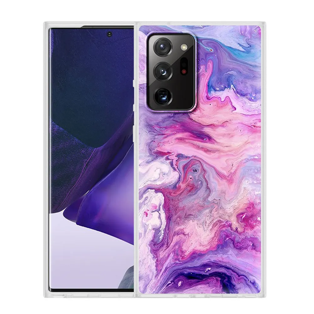 

Colorfull Marble Matte Clear Case for Samsung Note 20 Ultra 10 Lite 10Plus 9 8 M51 M31 M30s M11 Soft Smart Phone Cover Coque Bag