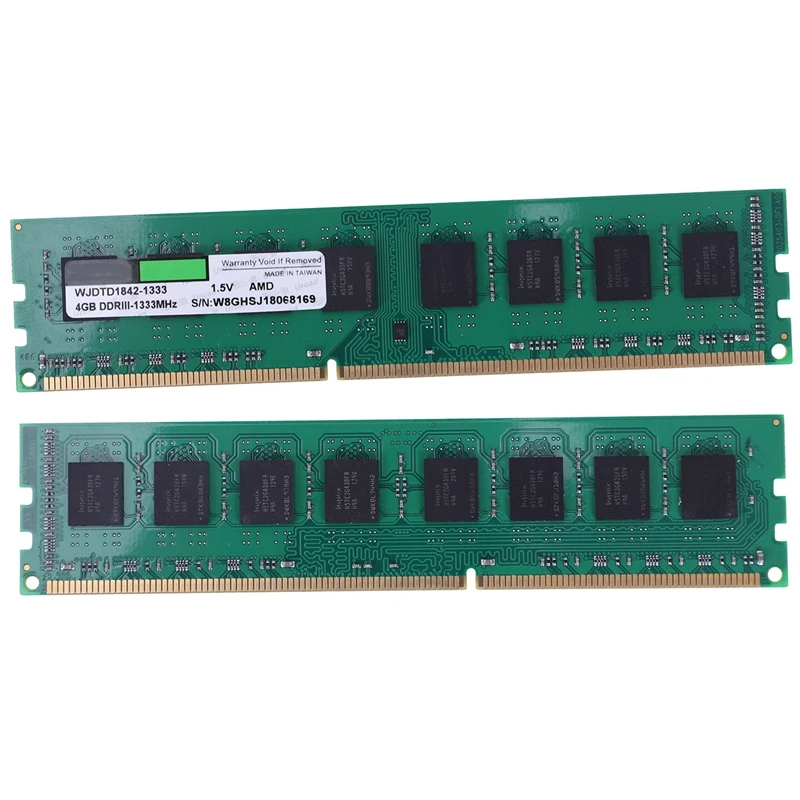 Uroad 2 Pcs DDR3 DDR3I RAM Desktop Memory DIMM Only for AMD Computer PC 133hz 4GB & 1600Mhz 8GB | Компьютеры и офис