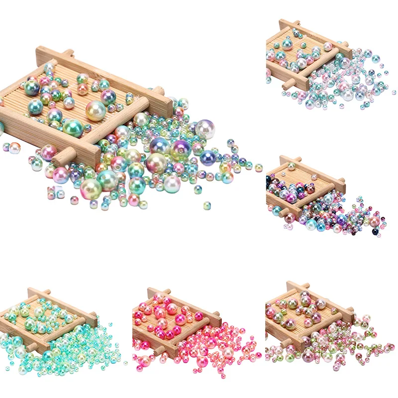 

150Pcs/Set 4mm 6mm 8mm 10mm Pearl Mixed Color Spacer Beaded Jewelry Making Crafts DIY Findings