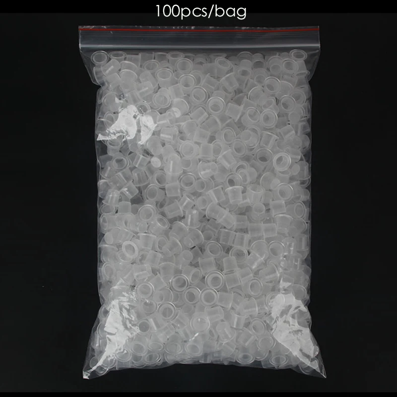 

100pcs Tattoo Ink Cups Professional Tattoo Supplies Plastic Transparent Pigment Cups Accessories S / M / L