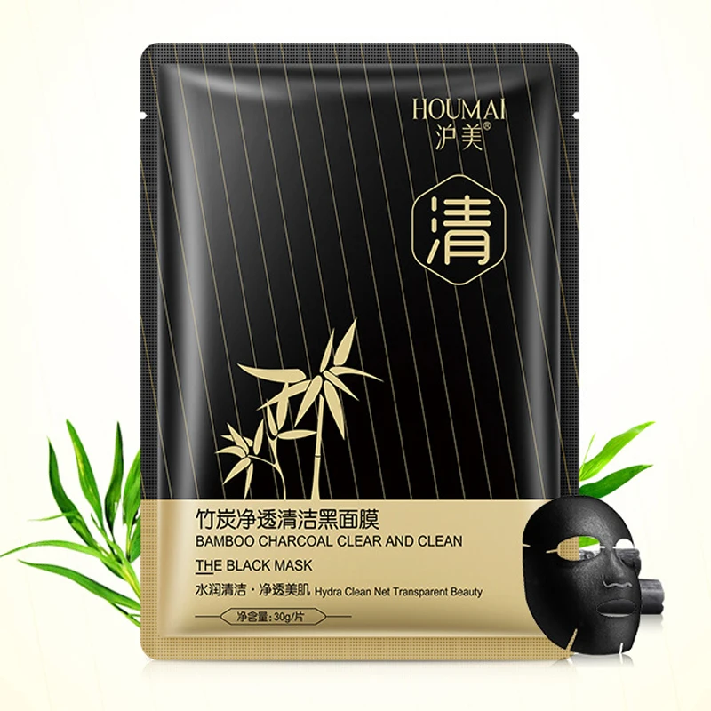 Черная маска для ухода за кожей увлажняющий лист лица антивозрастной