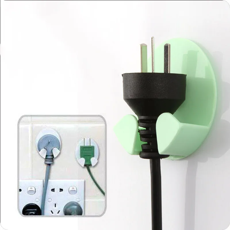 2pcs Wall Storage Hook Power Plug Hook Plug Hook Electrical Plug Safety Protection Storage Arrangement Rack