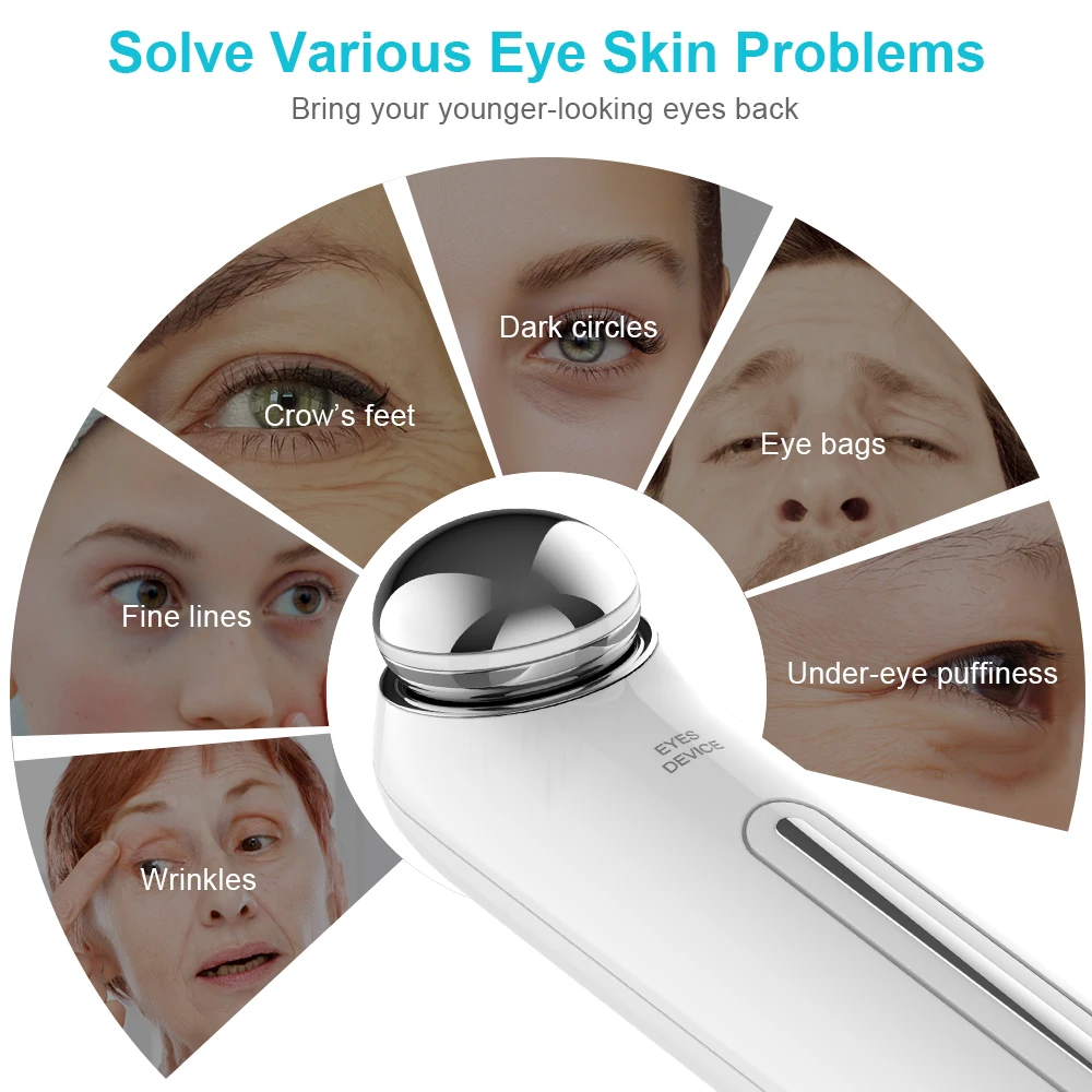 Mini Eye Massager Care Instrument Beauty Remove Wrinkles Dark Circles Puffiness Massage Relaxation Device | Красота и здоровье
