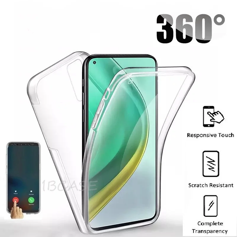 Чехол с полным покрытием 360 прозрачный армированный чехол для Huawei Y5P Y6P Y7P Y8P 2020