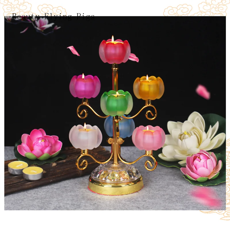 

Chinese Crystal Candle Stand Ornaments Home Seven Colors Candelabra Decoration Wedding Decor Crafts Shooting Props
