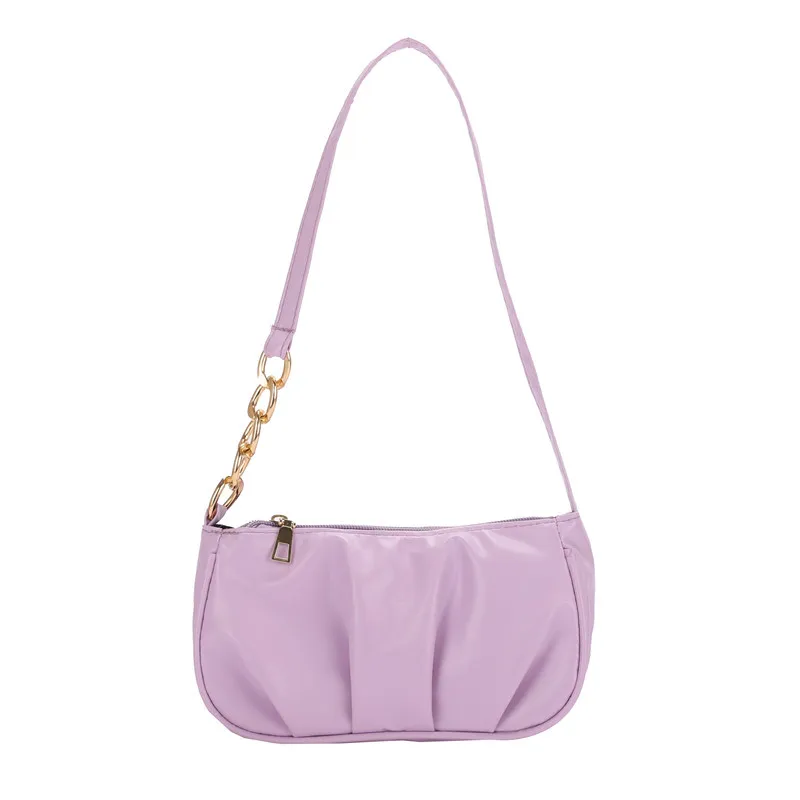 Популярные складные сумки для подмышек летняя новая однотонная женская сумка