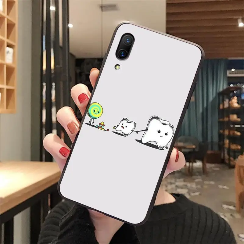 Стоматолог Зуб узор мягкий чехол для телефона из ТПУ VIVO Y31 Y53 Y55 Y66 Y67 Y71 Y75 Vivo Y79 Y81 Y81S