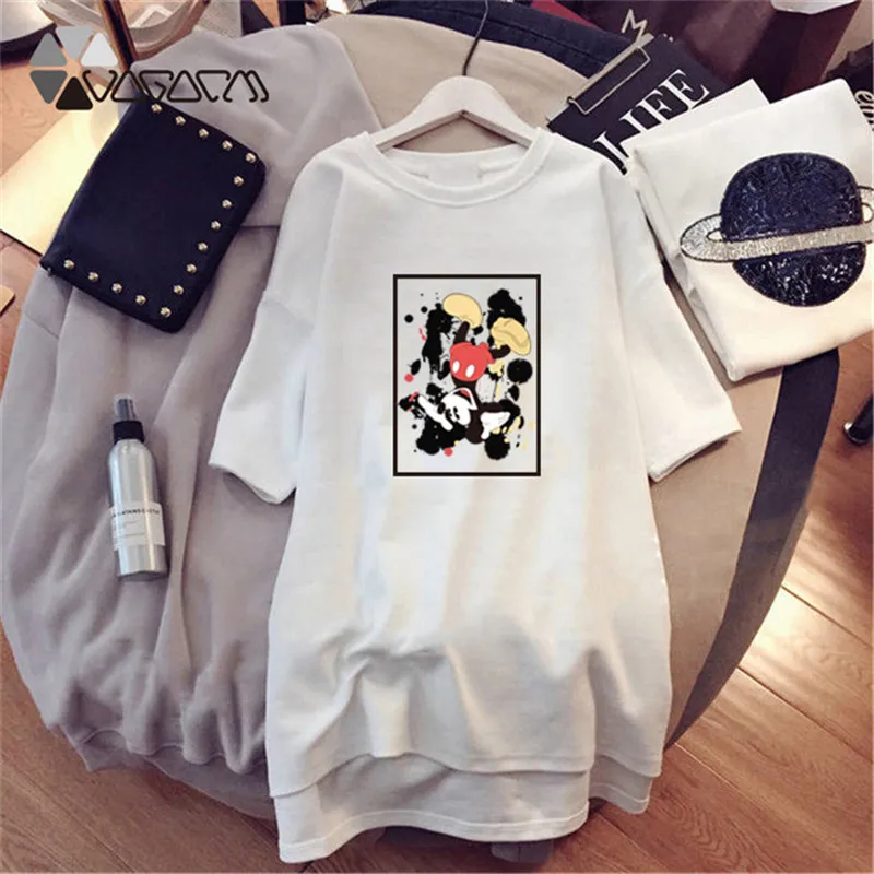 Женские Disney Платье с принтом Микки Маус Harajuku спортивные костюмы мини юбки платья
