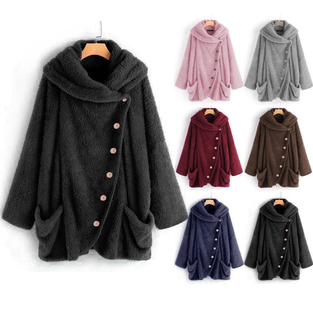 

Модные толстовки, Женская куртка на пуговицах, пальто, топы в стиле пэчворк, пуловер с капюшоном, свободная блузка, теплая Толстая ветровка, ...