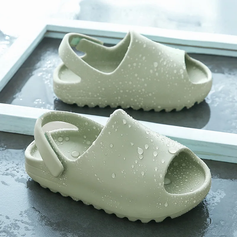 

Summer Sandals For Girls Kids EVA Thick Bottom Soft Sole Solid Casual Waterproof Light Bathroom Non-Slip Wearable Anti-collision