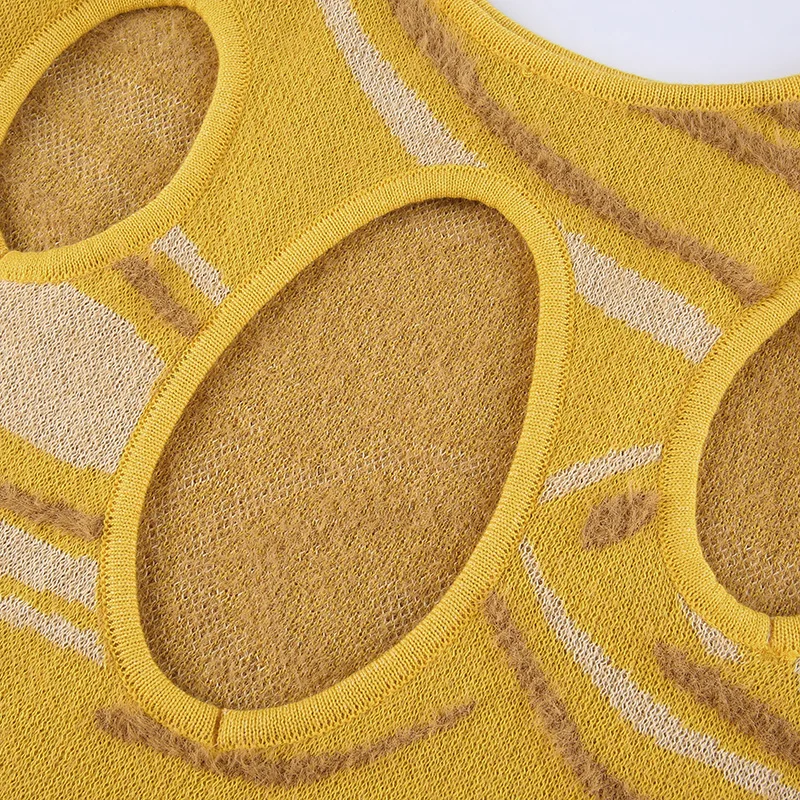 

Sexy Print Knit Bodycon Dress Women Green Y2K Party Dress Hollow Out Sleeveless Spaghetti Strap Beach Midi Dresses Summer 2021