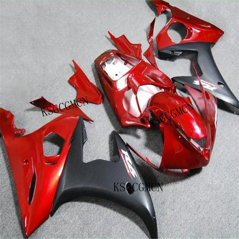 Новый комплект обтекателей для мотоцикла YAMAHA YZFR6 2003 2004 2005 Красный Черный