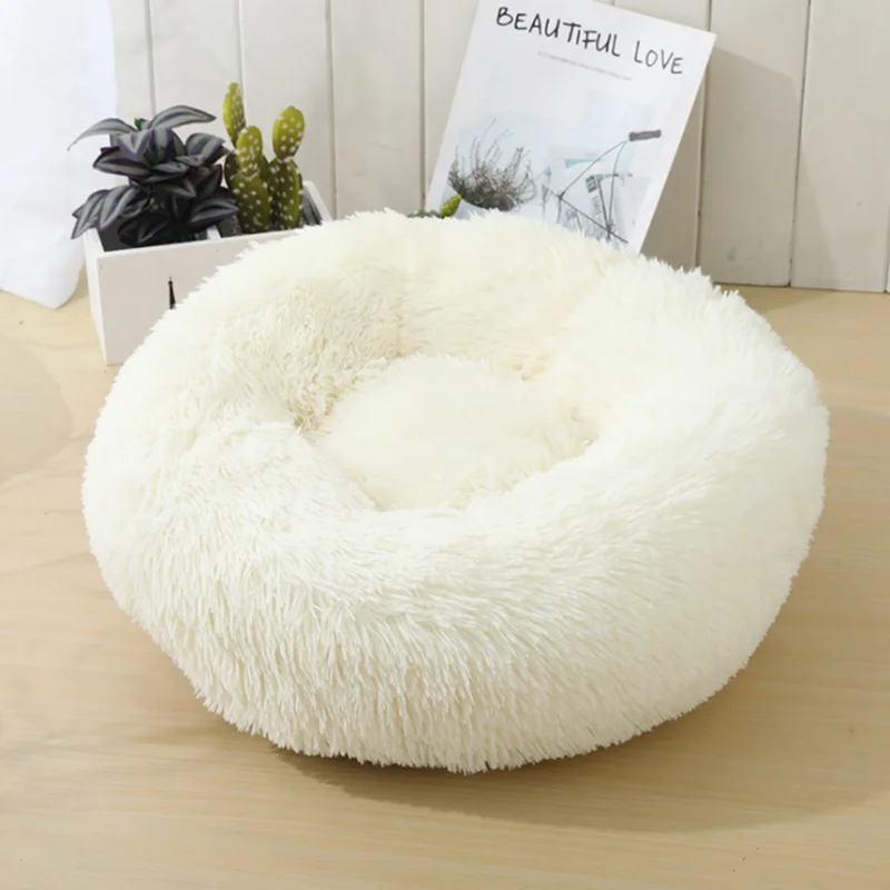 

Soft Pets Warm Bed Long Plush Dog Kennel Cats Mats For Winter Sleeping Coussin Chien Cama Gato Puppy Accessories