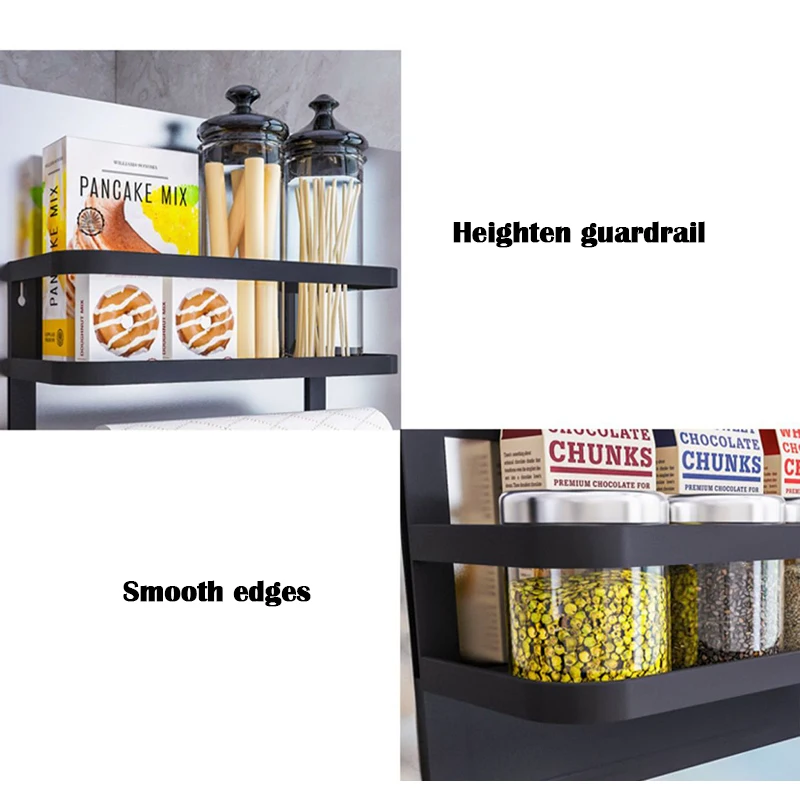 

'The B Foldable Refrigerator Organizer Magnetic Fridge Spice Rack Paper Towel Holder Multi-purpose Kitchen Storage Shelf 889