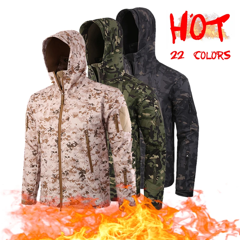 Акула мягкая Пеший Туризм Куртка с камуфляжным принтом Для мужчин в стиле