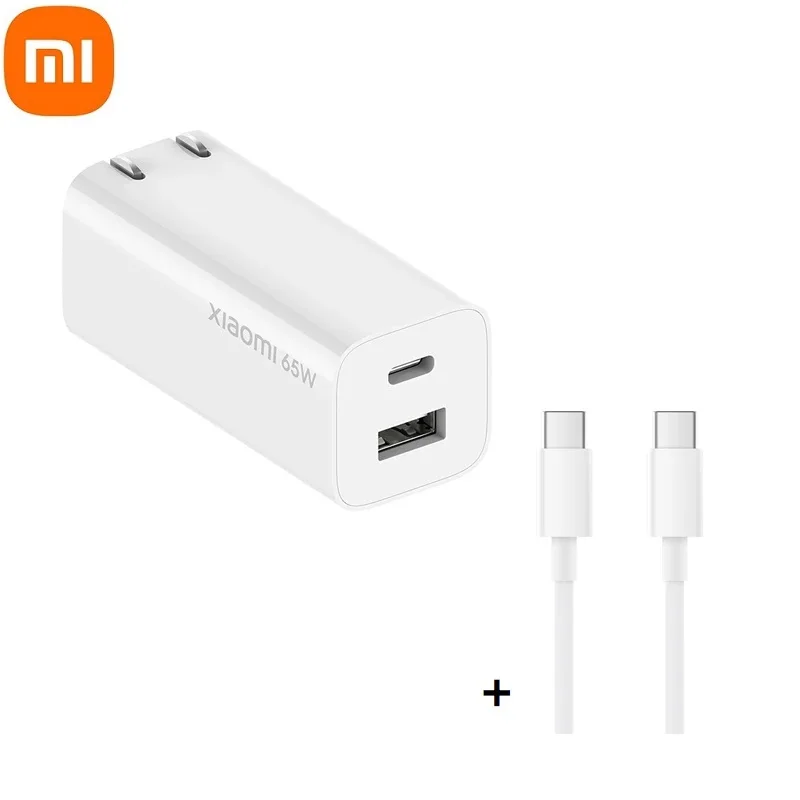 

New Xiaomi 65W GaN Charger 1A1C Dual Ports Type-C USB-A Foldable Quick Charger For Laptop Notebook MacBook Samsung Huawei Apple