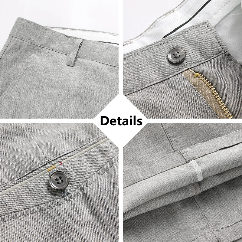 

2021 Summer Men's shorts Casual Loose Cotton Linen Short Trousers Suits Shorts Business Casual Knee Length Shorts Pants Male 40