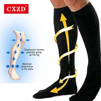 cxzd new unisex stocks compression underwear pressure varicose vein stocking knee high support stretch pressure circulation