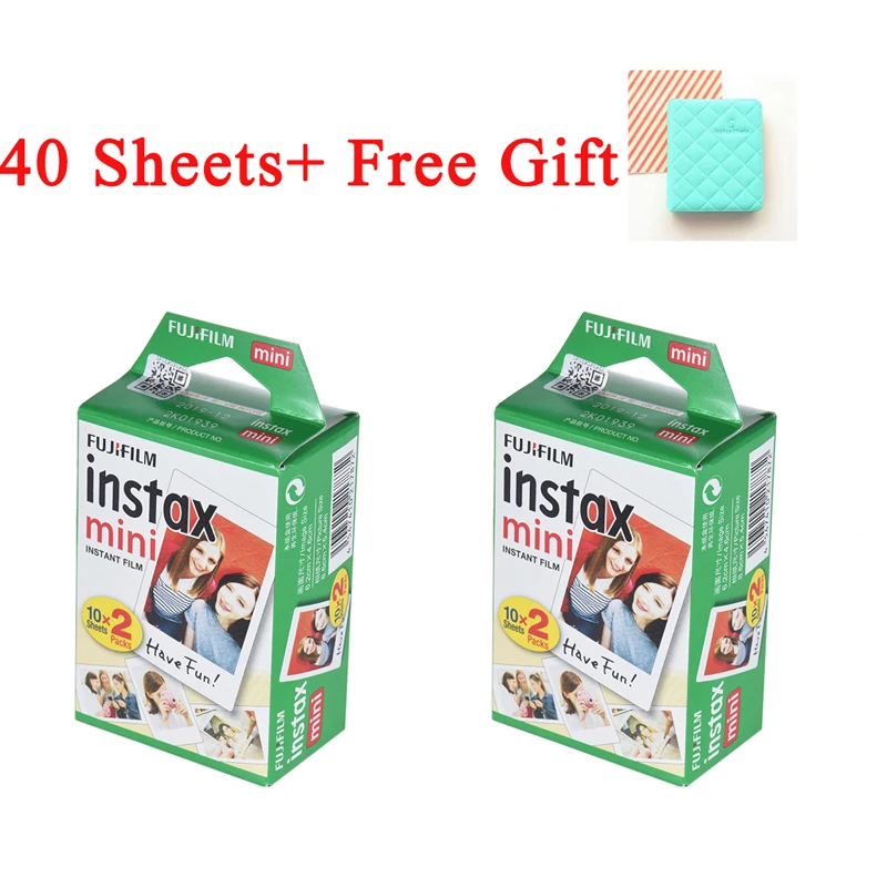 40PCS Fujifilm Белый 10-200 листов Instax Mini пленка для FUJI Instant Photo camera Mini 9 Mini 8 7s 70 90+ сумка для фотоальбома - Цвет: 40PCS