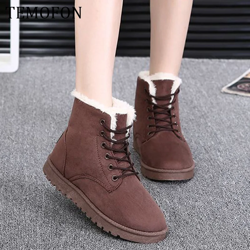 Женские ботинки зимние для снежной погоды женская обувь теплые плюшевые