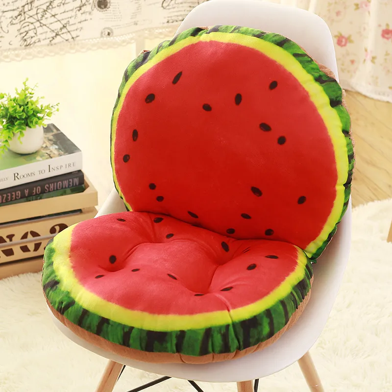 Противоскользящая подушка на спинку офисного кресла с 3d принтом фруктов