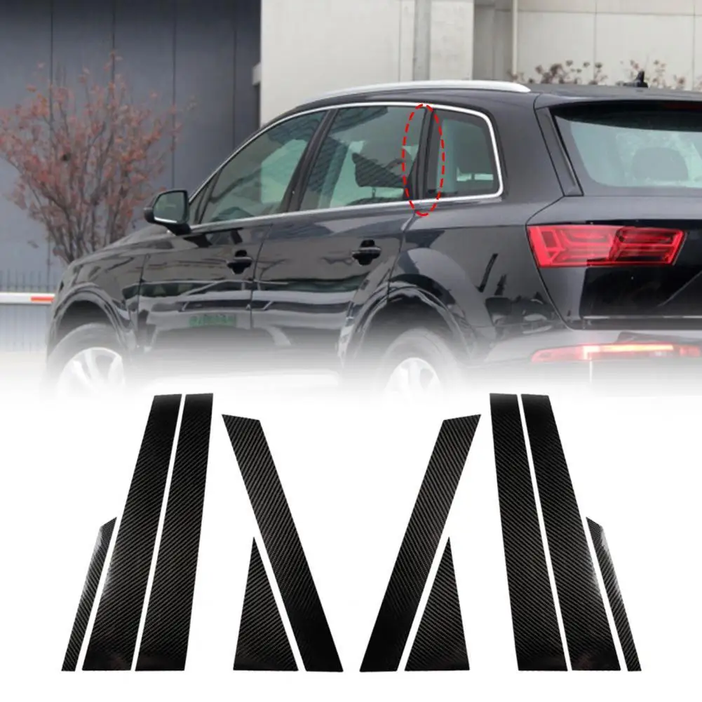 

1 Set Decorative Trim Carbon Fiber Decal Center Column Decoration Protective Cover for Audi Q7 SQ7 4M 2016