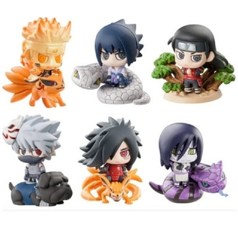 

6PCS/set figure Q version 5cm Uchi ha Sasu k e Uchiha Madara Orochimaru action figure toys Christmas toy anime
