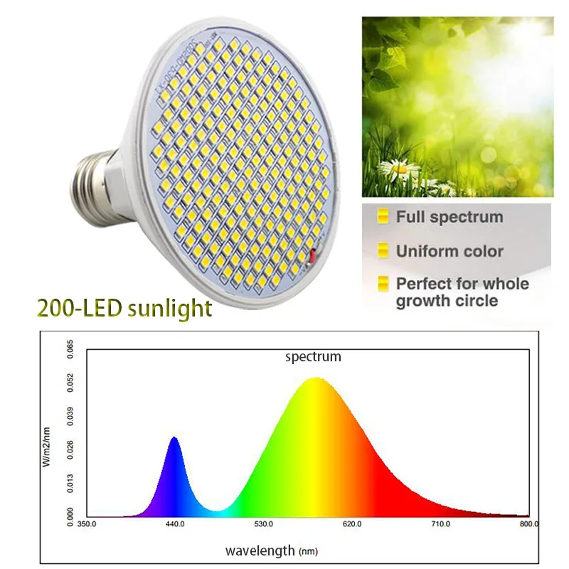 8w full spectrum 200 led plant grow light yellow fitolamp phytolamp indoor vegs cultivo growbox tent home room green house free global shipping