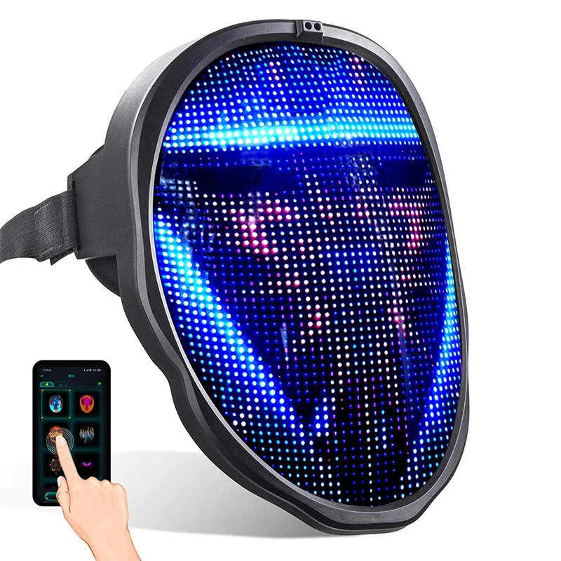

Bluetooth RGB Light Up LED With Programmable Transforming DIY Photo Animation Tex Mask Cosplay For Halloween