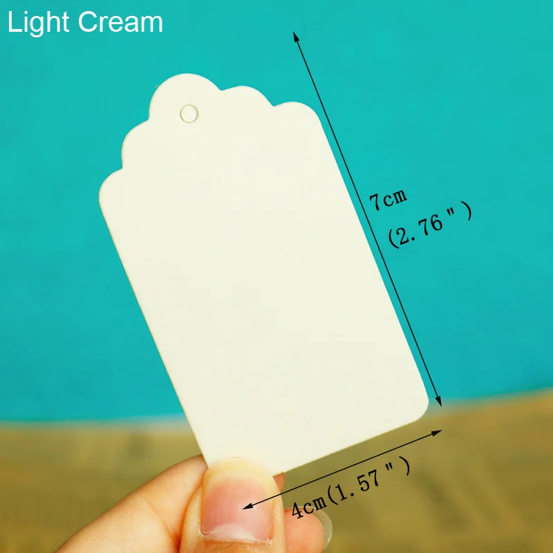 Light Cream 50 шт красочные бумажные бирки ручной работы Свадебный подарок ярлык, Упаковочная этикетка DIY подарки ремесла ценники события вечерние бирки - Цвет: Light Cream