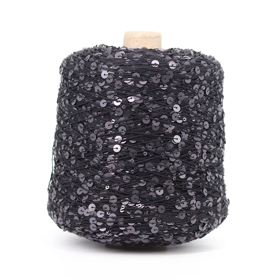 Description Picture 6 of itemCOOMAMUU Пряжа 50G/skeins Cotton Sequins Yarn 6mm+3mm Sequins Hand Knitting Yarn Thread Luxury Glitter Soft Rope DIY Material