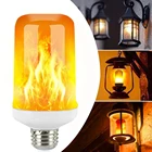 Лампа с эффектом пламени, 379 Вт, светодиодсветильник лампа динамического огня, E27, E26, E12, E14, Мерцающая эмуляция лампы, Рождественский ретро-Декор