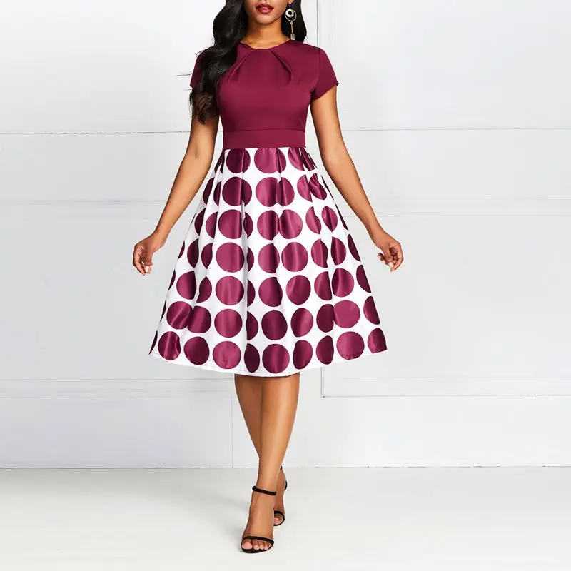 Элегантные винтажные красные вечерние платья трапециевидной формы с волнистыми