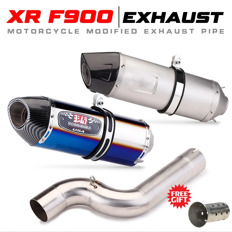 

Motorcycle Exhaust Modified Middle Link Pipe Catalyst Delete Pipe Muffler DB Killer For BMW F900 F900XR F900R 2020 2021 Slip On