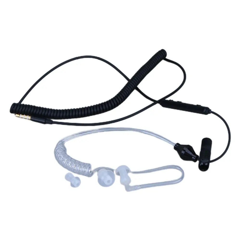 Прозрачные спиральные наушники с защитой от излучения трубчатые микрофоном