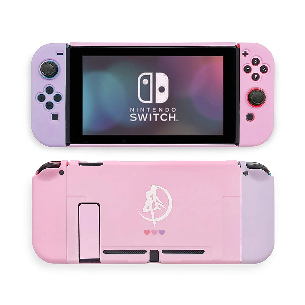 

Sailor Moon Switch Case for Nintendo Switch Hard Snap Full Cover Shell Joycon Pastel Pink, Purple Crescent Moon
