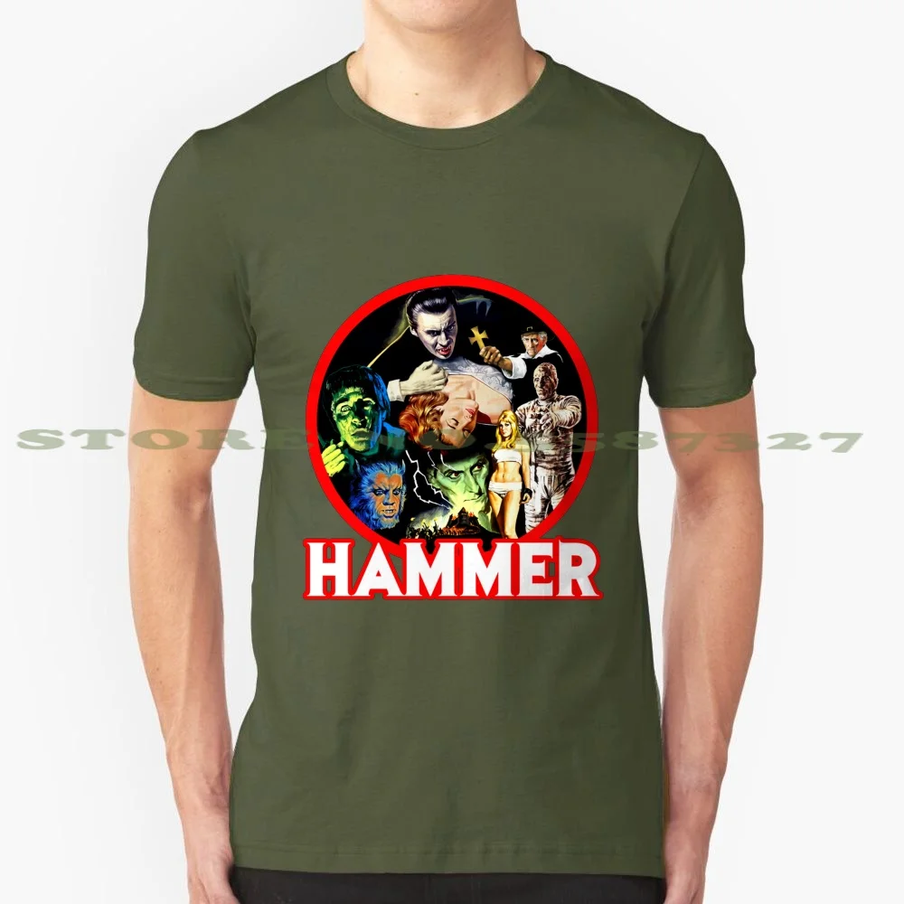 

Hammer Summer Funny T Shirt For Men Women Dracula Frankenstein The Mummy Wolfman Hammer Horror Cult Movie