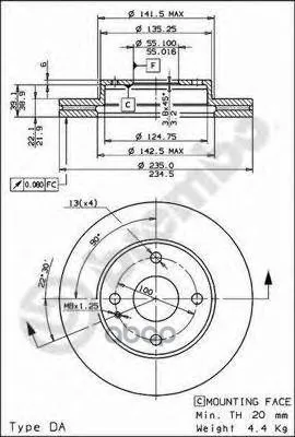 Диск Тормозной Передн Mazda: 323 C Iv 89-94 V 94-98 F P 96- S | Автомобили и - Цена: 2 048,00 руб.