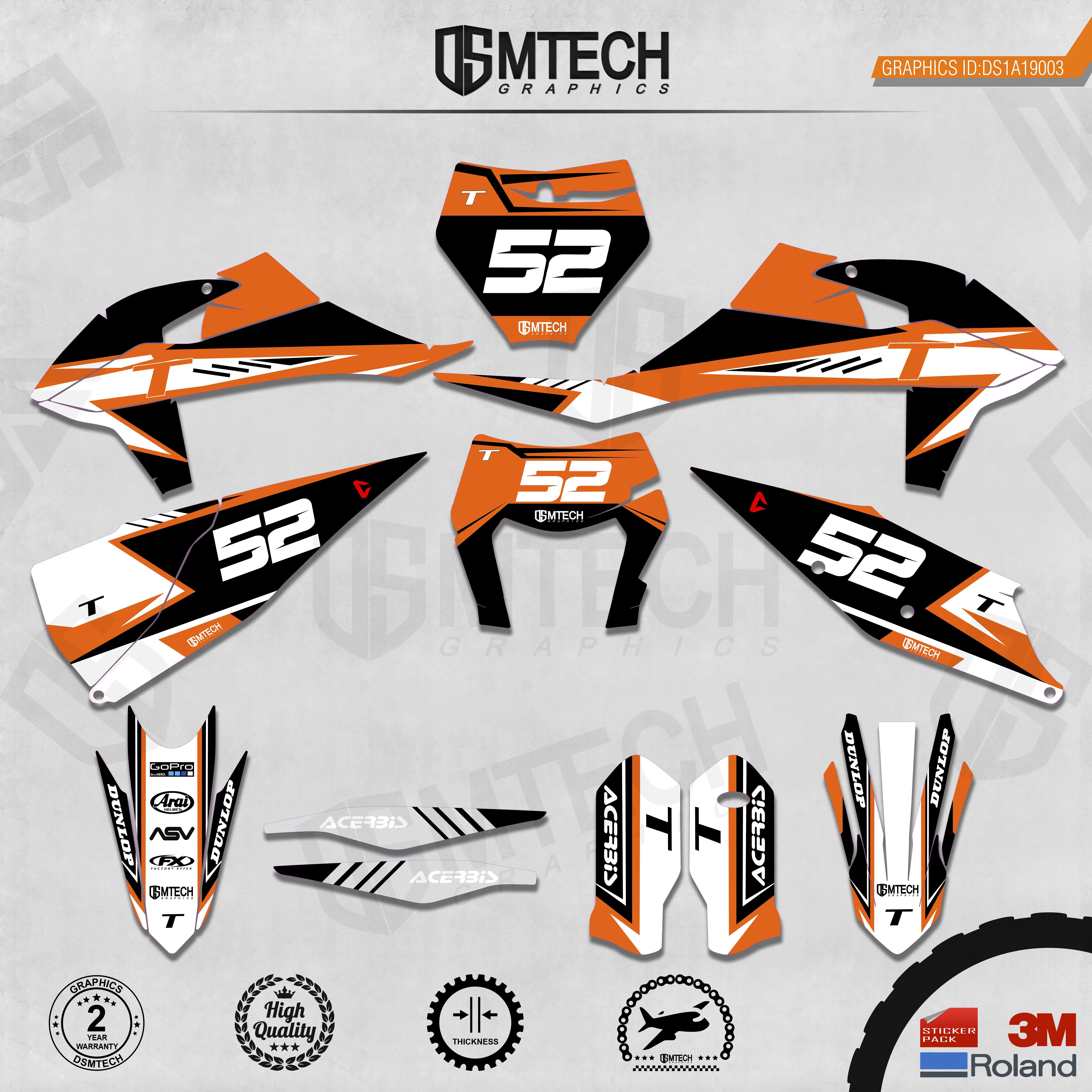 DSMTECH Customized Team Graphics Backgrounds Decals 3M Custom Stickers For 2019-2020 SXF 2020-2021EXC 003